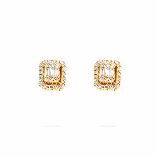 Rectangular Diamond Studs