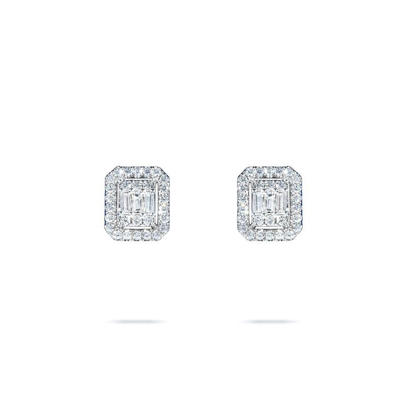 Rectangular Diamond Studs