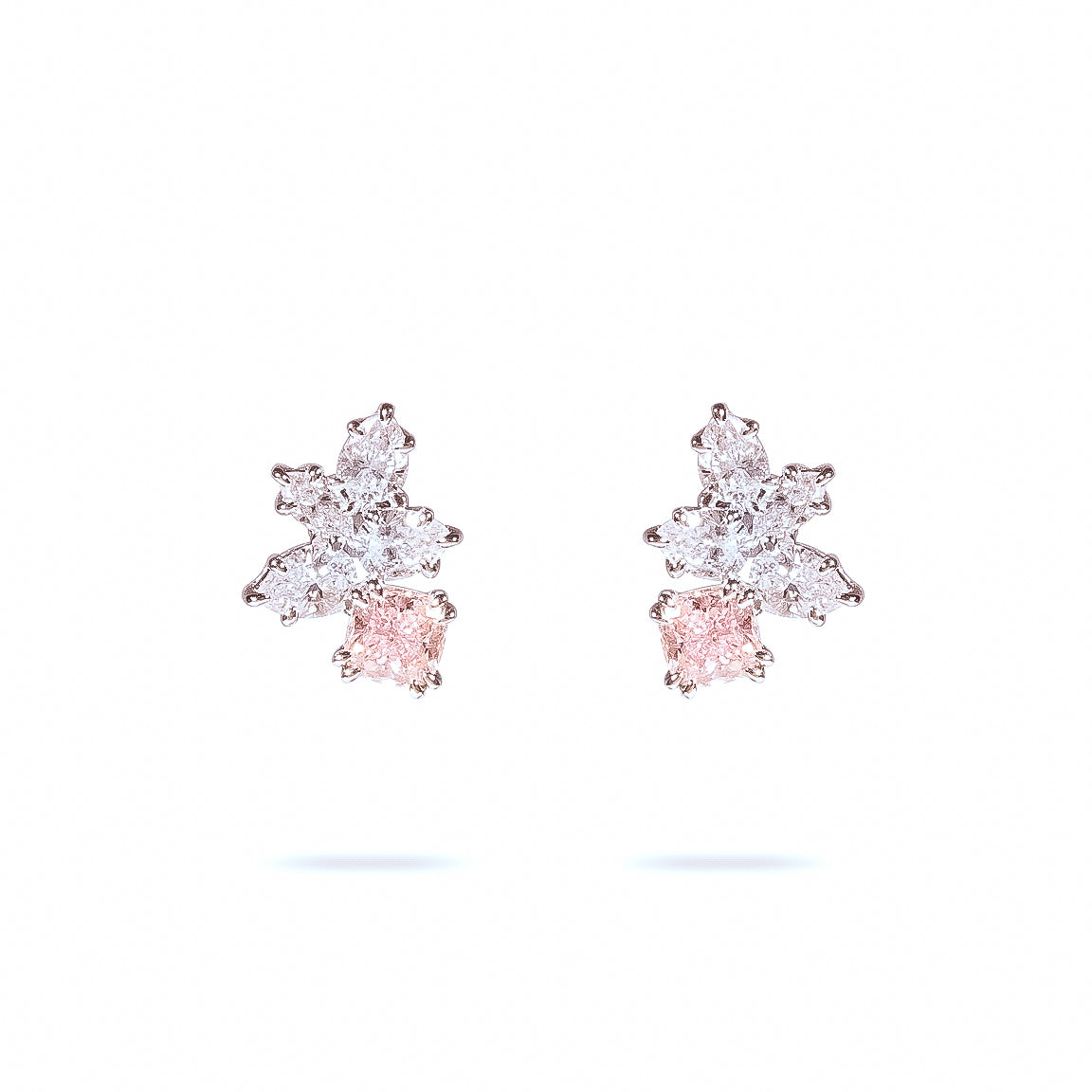 Cushion Cut Pink Lab-Grown Diamond Stud Earrings