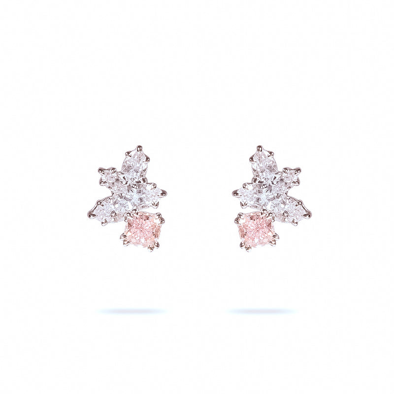 Cushion Cut Pink Lab-Grown Diamond Stud Earrings