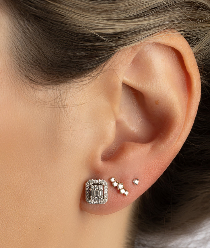Rectangular Diamond Studs