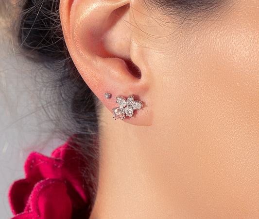 Cushion Cut Pink Lab-Grown Diamond Stud Earrings