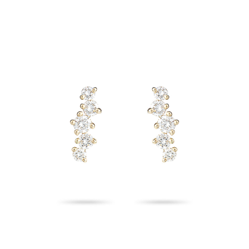 Mini little stars diamond earrings