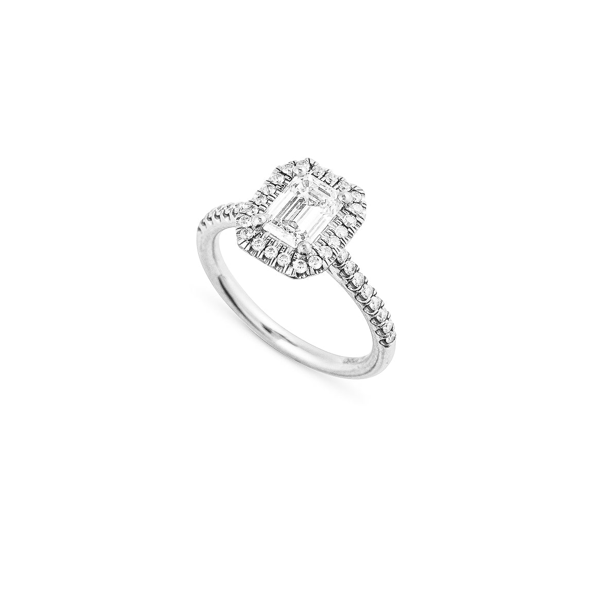 Emerald cut diamond engagement ring