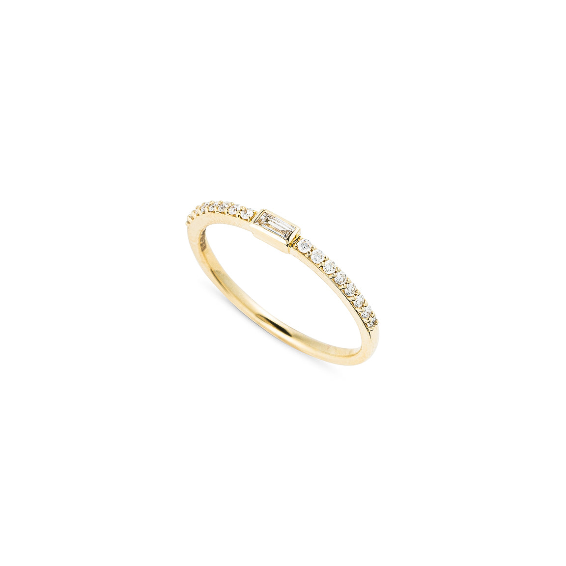 Mini Baguette and pave diamonds ring