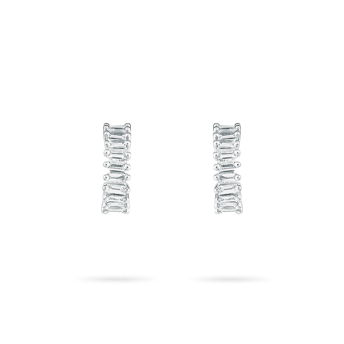 Staggered Baguette Diamond Hoops