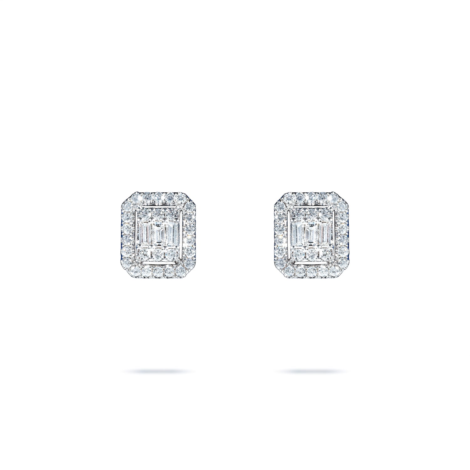 Rectangular Diamond Studs