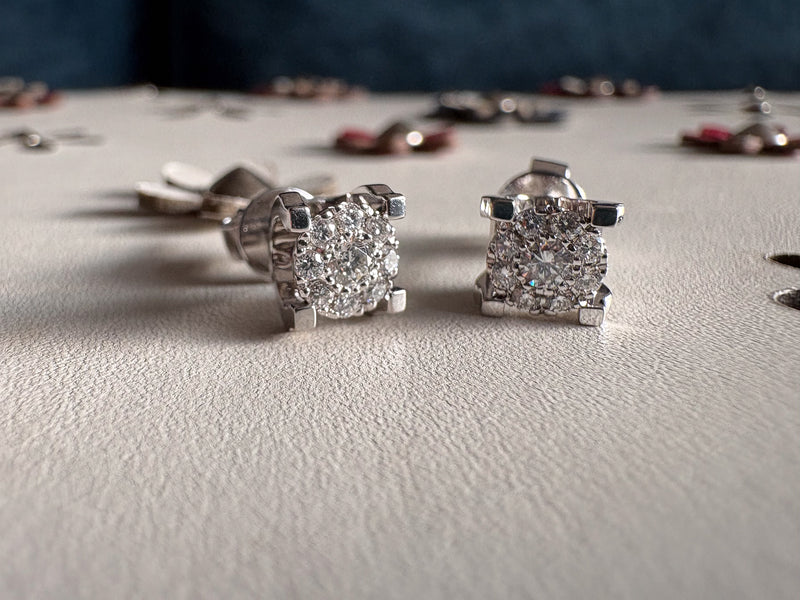 14K Solid Gold Diamond Studs
