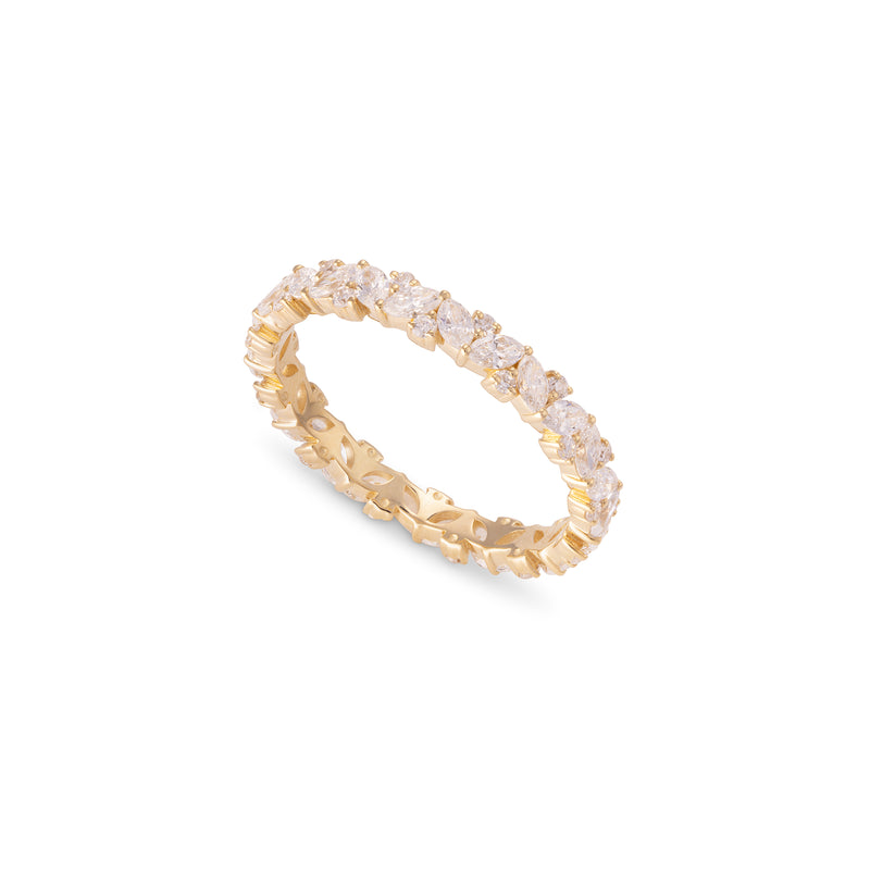 Staggered Lab-Grown Marquise Cut Diamond Ring