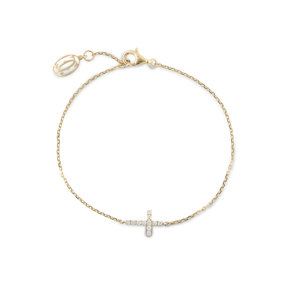 Diamond cross bracelet in 18K gold