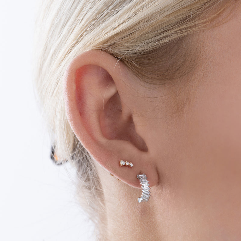 Petit diamond stud earrings