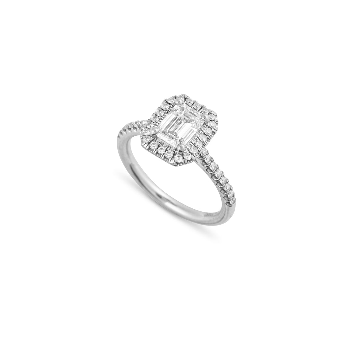 Emerald cut diamond engagement ring