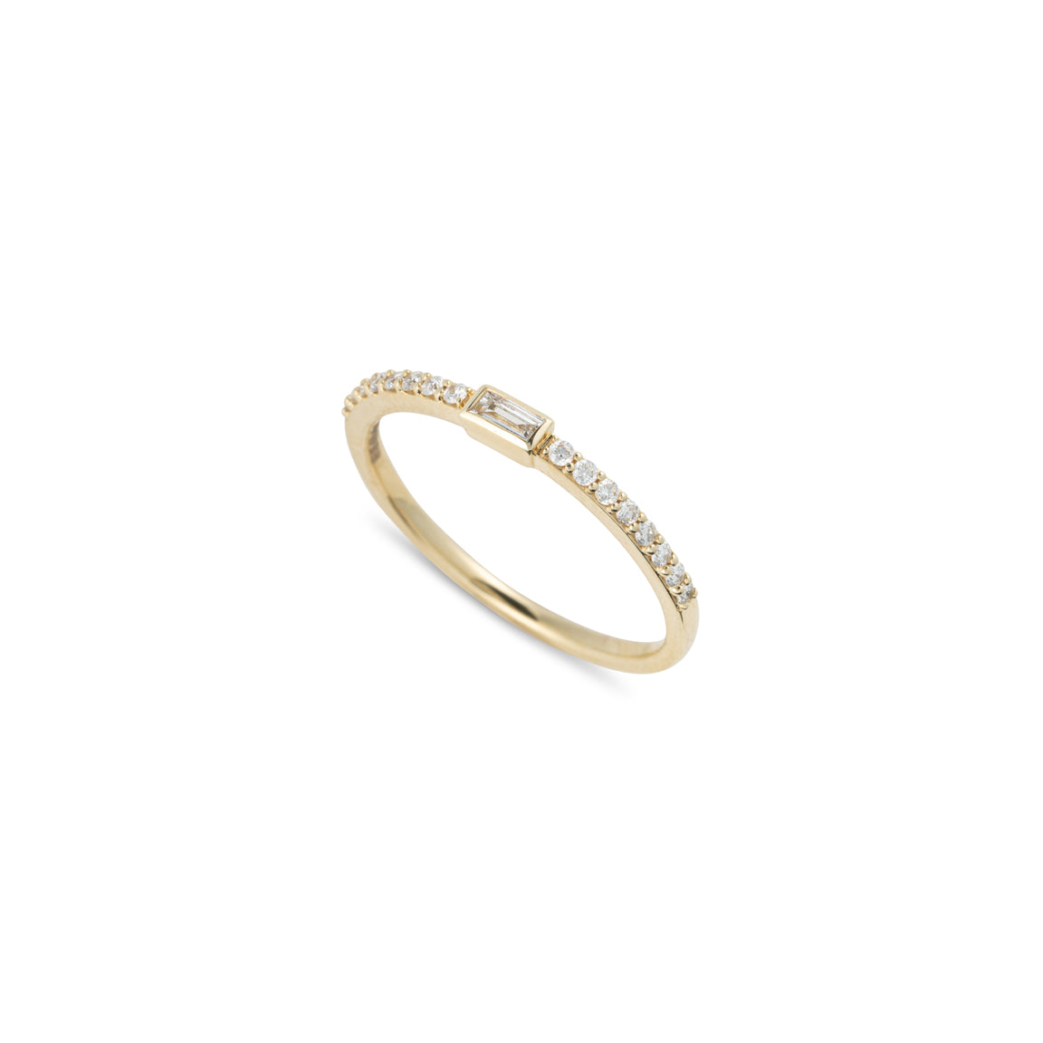 Mini Baguette and pave diamonds ring