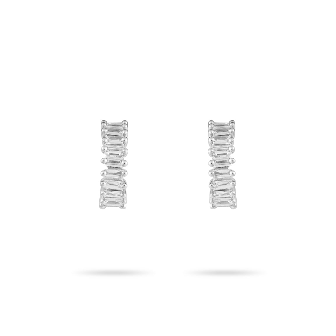 Staggered Baguette Diamond Hoops