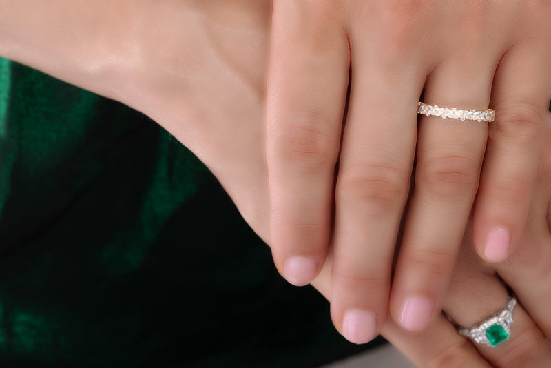 Staggered Lab-Grown Marquise Cut Diamond Ring