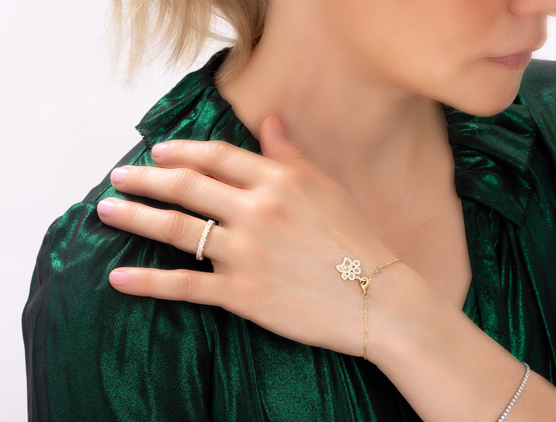 Custom Diamond Initial Paw Pendant