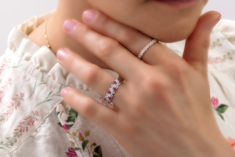 Ruby and Diamond Ring in Platinum