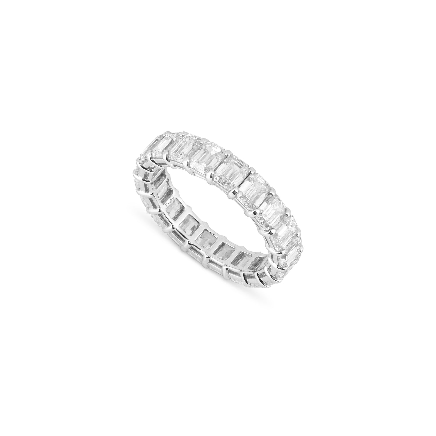 4ct Emerald-Cut Diamond Eternity Band in Platinum