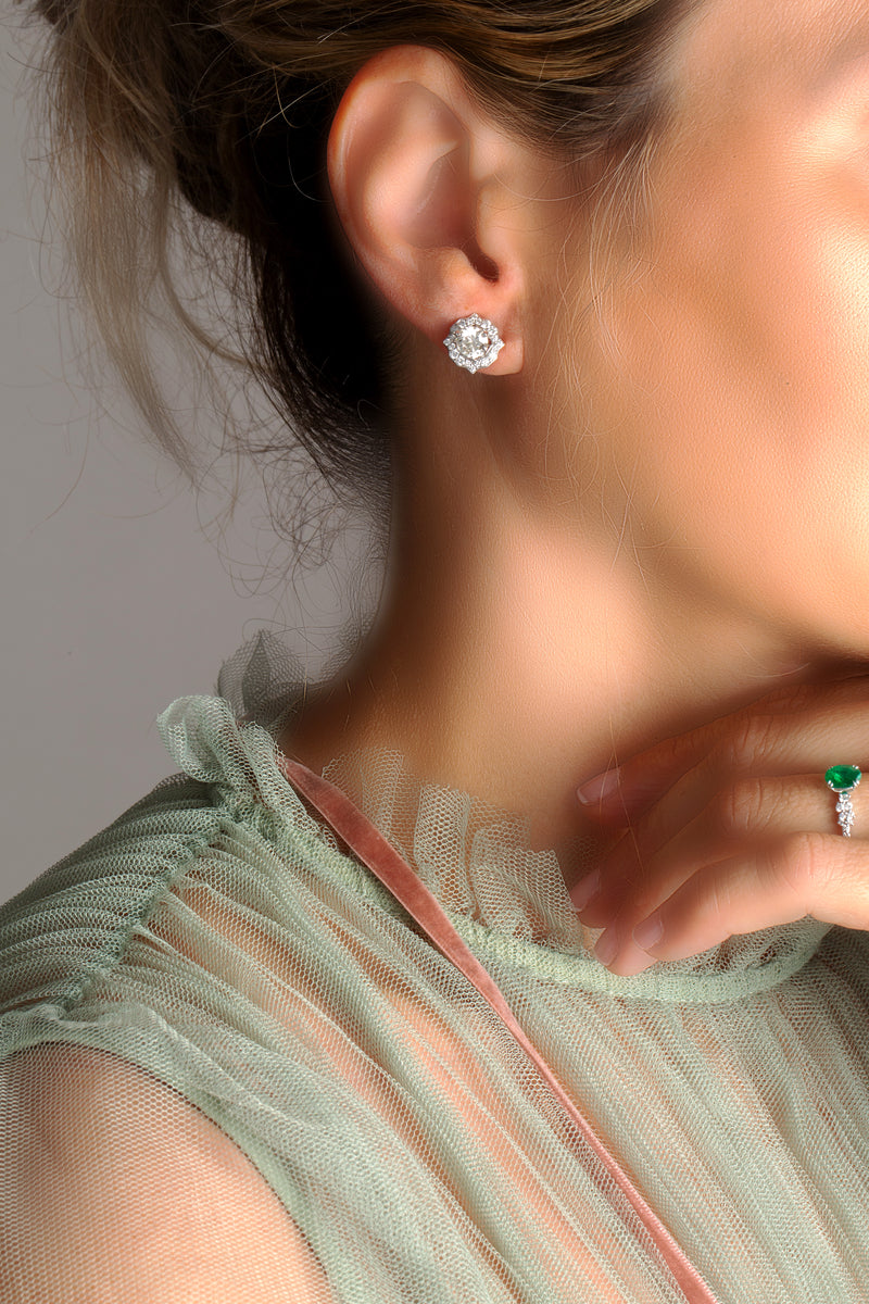 14K White Gold Lab-Grown Diamond Earring Jacket