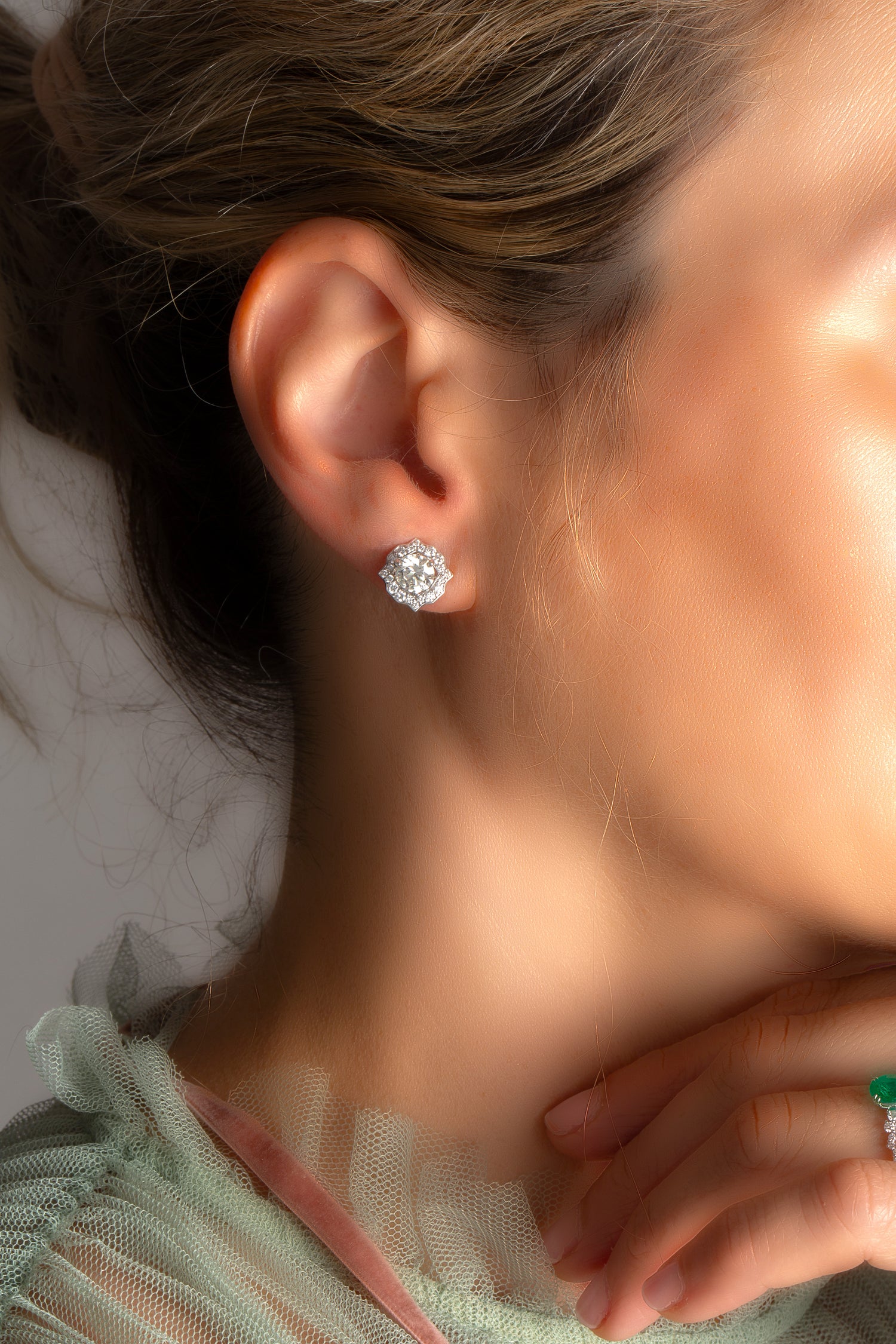 14K White Gold Lab-Grown Diamond Earring Jacket